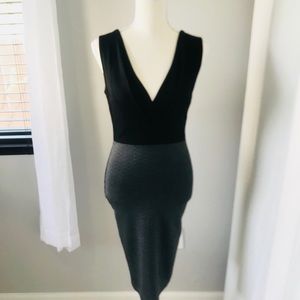 Chic Dark Grey & Black Dress
